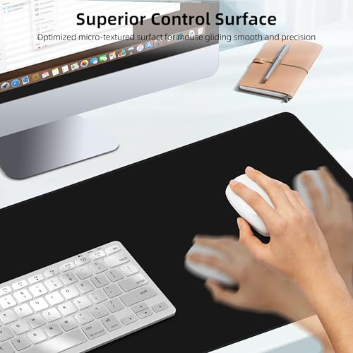 Mouse Pad with Wireless Charging, Large Desk Mat for Gaming, 31.5"x11.8" | Ultra-Smooth Surface, Non-Slip Rubber Base, Waterproof Computer Keyboard Pad for Gamer, Desk, Office, PC, Laptop, Black - color: Black - 31.5"x11.8"