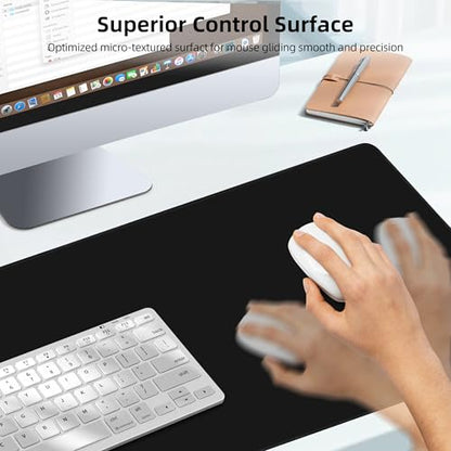 Mouse Pad with Wireless Charging, Large Desk Mat for Gaming, 31.5"x11.8" | Ultra-Smooth Surface, Non-Slip Rubber Base, Waterproof Computer Keyboard Pad for Gamer, Desk, Office, PC, Laptop, Black - color: Black - 31.5"x11.8"