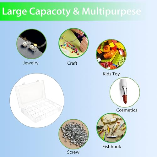 2 Pcs Large 24 Grids Plastic Organizer Box | Grids Plastic Organizer Box for kitchen Storage, Party and Travel