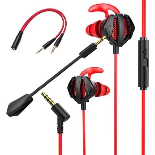 Gaming Headset with Microphone Wired Gaming Earbuds PC for PS4 PS5 One PlayStation 5 Games Mobile Phone,Detachable Stereo Bass Earphones Noise Cancelling Gaming Headphones with Mic Black - style: Style -01