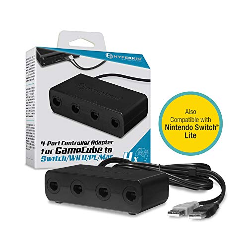 Hyperkin - 4-Port Controller Adapter for Nintendo GameCube Compatible with Nintendo Switch/ Wii U/ PC - Black