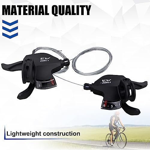 WEEROCK Bike Shifter Lever 24 Speeds 3x8 Thumb Gear Shift Lever for Mountain Bicycle - color: 3X8 Speed