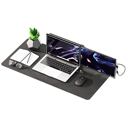 Mobile Pixels Desk Pad, Large PU Leather Desk Mat (Graphite Black) | Waterproof, Spill-Resistant, Non-Slip Base, Upscaled Stitched Large Extended PU Leather Protective Desk Mat, 31.5" x 15.75 - color: Graphite Black