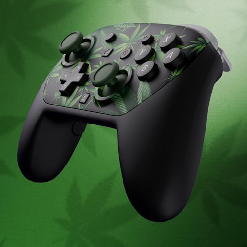 eXtremeRate DIY Replacement Faceplate Shell for Nintendo Switch 2 Pro Controller, Custom Front Housing Case, Thumbsticks and Screwdriver Tools for Switch 2 Pro Controller - Green Weeds - color: Green Weeds