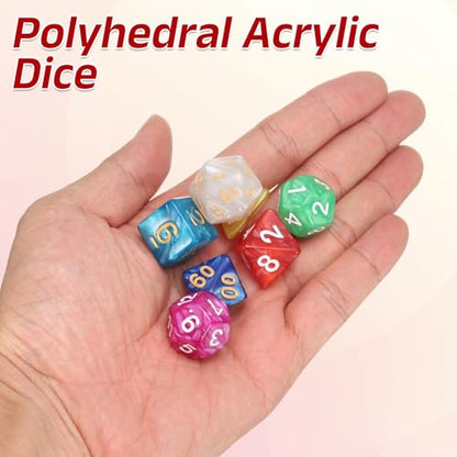 uxcell Polyhedral Dice Set, 7 Pcs Acrylic Dice for Role Playing Table Games Tabletop Gaming Accessories, Pearl Pattern Golden Yellow - color: Pearl Pattern Golden Yellow