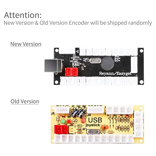 2-Player DIY Arcade Kit USB to Joystick Arcade DIY Parts Kit For PC, Windows, MAME, Raspberry Pi - 2x Zero Delay USB Encoder + 2x Arcade Joystick + 20x Arcade Buttons Color: Red + Blue