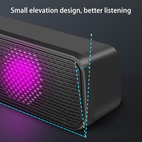 Wired Computer Speakers for Desktop Pc Laptop Gaming Speakers | Built-in Subwoofer, RGB Lighting, Noise Cancelling USB Speaker Sound Bar for Pc Computer Soundbar Sound Bars for Smart Tv