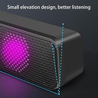 Wired Computer Speakers for Desktop Pc Laptop Gaming Speakers | Built-in Subwoofer, RGB Lighting, Noise Cancelling USB Speaker Sound Bar for Pc Computer Soundbar Sound Bars for Smart Tv