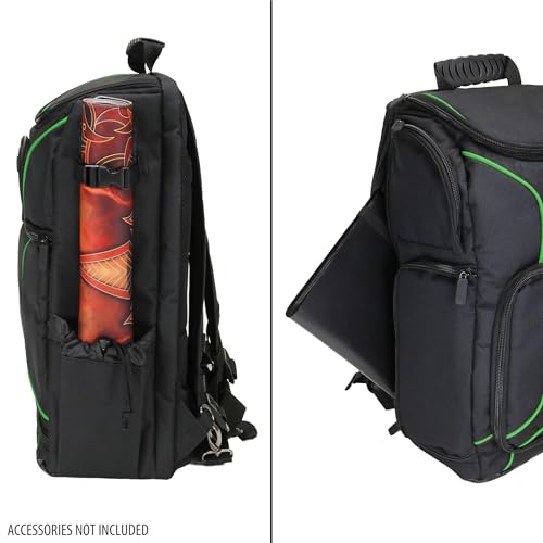 USA Gear MTG Backpack Compatible with Magic the Gathering Deck, Yu-Gi-Oh, MTG Decks & more - TCG Backpack MTG Bag with Shoulder Straps, Customizable Dividers, TCG Playmat Holder, Binder Space (Green) - color: Green