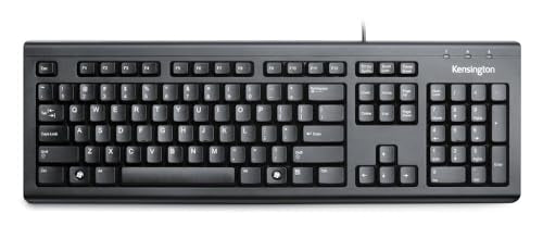 Kensington Wired Valu Keyboard, QWERTY Keyboard,104-Key, Black (K72391WW) - size: Normal Type