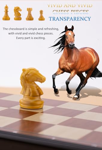 Magnetic Chess Set, Board Games, Portable Travel Chess, 11.8 Inch | Wooden-Style, Classic 2-Player Strategy, Foldable Board Game for Teens and Adult, Family Educational Gifts Toys - color: Wooden-style, style: Large / 11.8Inch