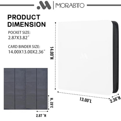 Card Binder 12 Pocket,Trading Card Binder Holds up to 1200 Cards with 50 Sleeves,Zipper Card Holder Album Compatible with TCG Card/Game Cards/Sports Card - color: White, size: 12 Pocket 1200