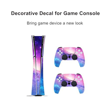 Skin Sticker Compatible with PS5 Slim Digital Console Controller (Purple) | Protective Decal Cover, Game Device Vinyl - color: Purple