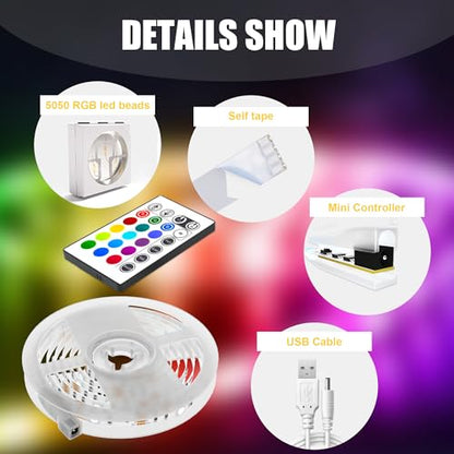 Led Lights for TV LED Backlight for 65-75in TV, 16.4FT RGB | Smart LED Strip Lights, APP & Remote Control Music Sync & Multi-Scene Modes-USB Powered LED Lights for Bedroom/Gaming/Party - size: 14.3 ft