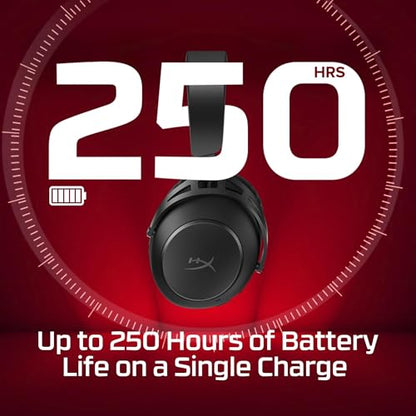 HyperX Cloud Alpha 2 – Wireless Gaming Headset with 53mm Dual-Chamber Drivers and up to 250 Hours Battery Life, RGB Base Station, Simultaneous 2.4GHz & Bluetooth - Black