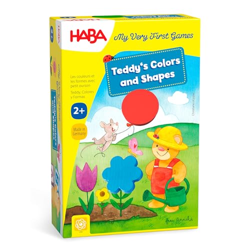 HABA My Very First Games – Teddy’s Colors & Shapes Educational Games & Toddler Activities with Wooden Pieces for Learning Colors, Shapes & Turn-Taking