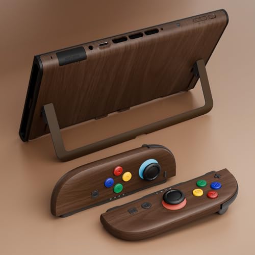 eXtremeRate DIY Replacement Shell Buttons for Nintendo Switch 2, Custom Full Set Rear Back Plate Controller Housing with Buttons for Switch 2 Handheld Console & Joycon 2 - Deluxe Version - Wood Grain - color: Wood Grain