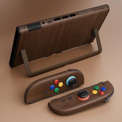 eXtremeRate DIY Replacement Shell Buttons for Nintendo Switch 2, Custom Full Set Rear Back Plate Controller Housing with Buttons for Switch 2 Handheld Console & Joycon 2 - Deluxe Version - Wood Grain - color: Wood Grain