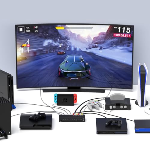 8-Input to 1-HDMI-Output Converter (Consisting of 4 AV Inputs and 4 HDMI Inputs) Switchbetween Quick Different Sources(8 in-1 Out) - style: 4HDMI+4AV to HDMI Converter