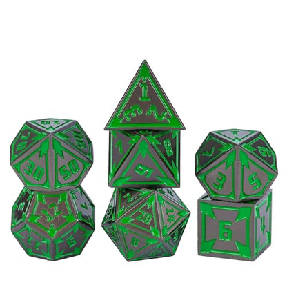 UDIXI Metal DND Dice Set, Metal Polyhedral Dice D&D for Board Games (Black) | 7-Pieces, Lozenge Pattern, Zinc Alloy Material, Gorgeous Gift Case, DM Gift, for Dungeons and Dragons Role Playing Games - color: Black