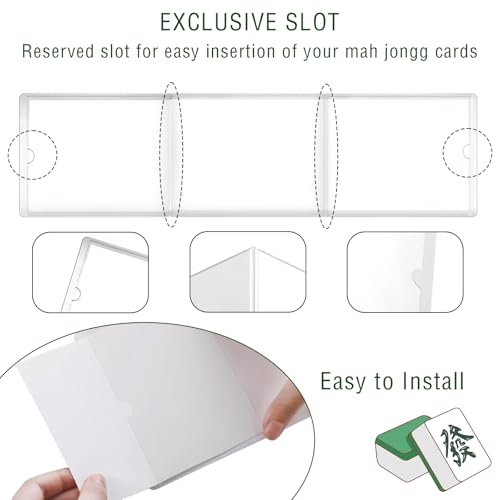 4Pack Mahjiang Card Covers Sleeves,Fit Large Print Size(6 1/8”x 4 3/4”) | Mahjiang Card Sleeve,Mahjiang Card Holder ,Durable Protective Cover Holder,Clear Sleeves for Mahjiang Card Protector Set