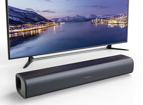RIOWOIS 17" Sound Bar, Home Theater Surround Sound System for TV | Bass Reflex Port, Compatible with Fire TV Remote, Support Optical/AUX/Bluetooth 5.3 Input, Compact Design, Wall-mountable - size: 17-inch