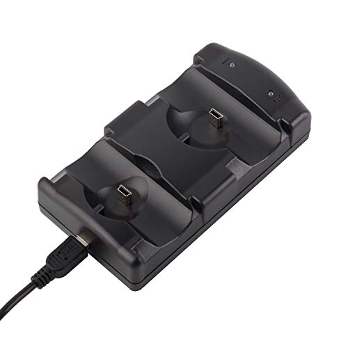 Controller Charger Station for PS3, Charging Dock for PlayStation 3 Dual Controller and Move with LED Light Indicator and Charging Cable