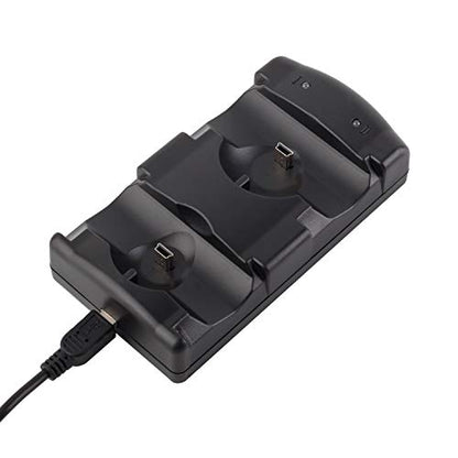 Controller Charger Station for PS3, Charging Dock for PlayStation 3 Dual Controller and Move with LED Light Indicator and Charging Cable