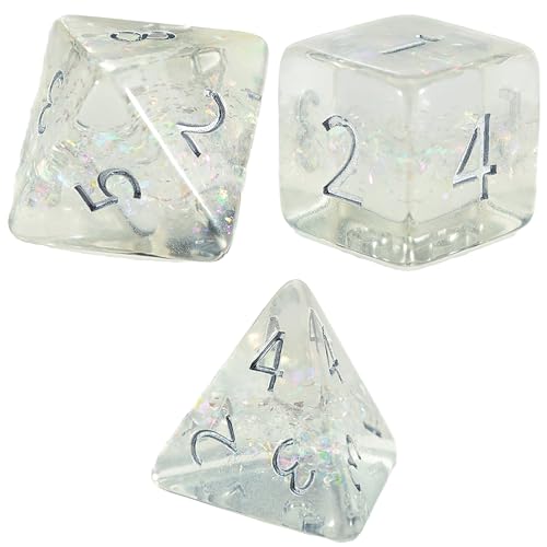 and Dice: Holographic Dice: Unicorn - 7pc Set, Transparent, Holographic Glitter Swirl, 7 Resin Dice for Role Playing Games - style: Unicorn