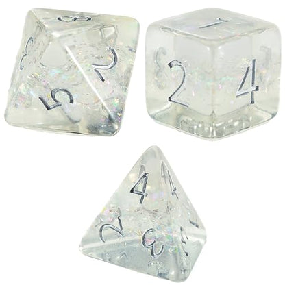 and Dice: Holographic Dice: Unicorn - 7pc Set, Transparent, Holographic Glitter Swirl, 7 Resin Dice for Role Playing Games - style: Unicorn