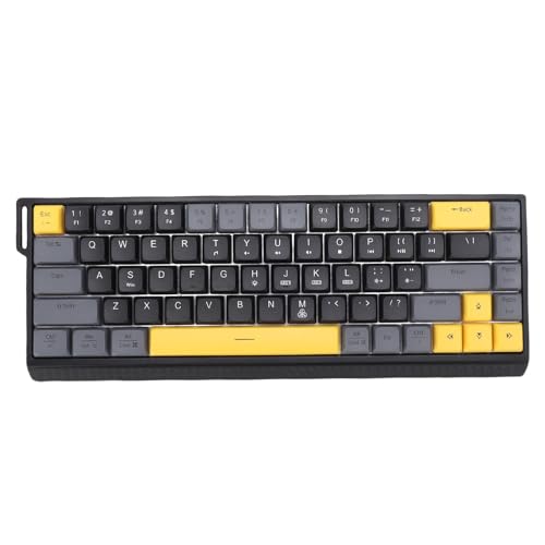 CCYLEZ Wired RGB Backlit Keyboard, Compact 68 Keys Scissor Switch Gaming Keyboard with Anti Ghosting Technology for PC Office Black Gray - color: Black Gray