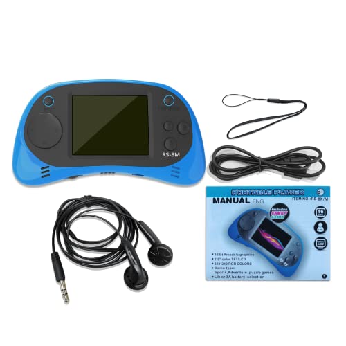 Kids Handheld Portable Video Game Player with 200 Games - 16 Bit 2.5 Inch Screen Mini Retro Electronic Machine for Boys Girls - style: Blue