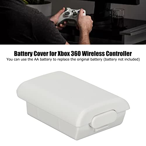 Game Console 360 Battery Cover, Wireless Controller Replacement ABS Plastic Shell Case for Game Console 360 Controller Battery Pack, Durable (White) - color: White