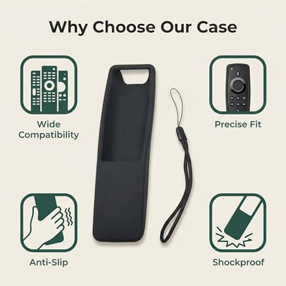 2 Pack Protective Silicone Remote Case Cover Compatible with Samsung Smart TV Remote BN59 Series, Anti-Slip Shockproof Sleeve Skin (Black) - color: Black