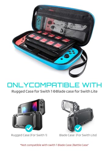 Mumba Carrying Case for Nintendo Switch OLED/Switch 1/Switch Lite, [Standard Version] Protective Travel Carry Case Pouch for Nintendo Switch Console & Accessories (Blue) - color: Blue