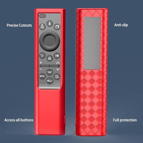 Remote Cover for Samsung Smart TV, Silicone Protective Case for Solar Cell BN59-01357 BN59-01385 BN59-01265A BN59-01388A Controller Case Skin Sleeve Purple Blue Red - color: Red Blue and Purple