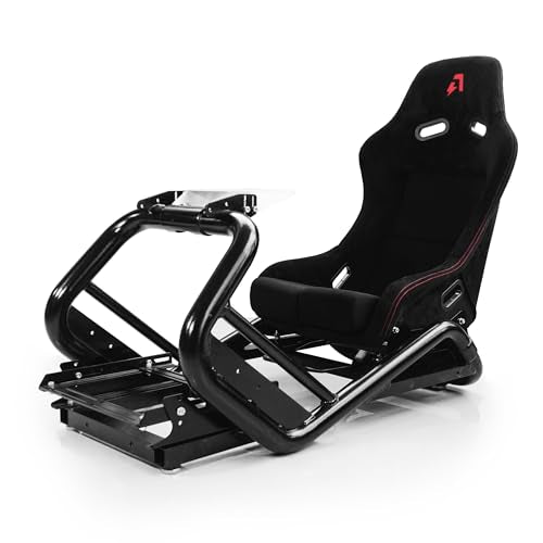 azracing SV-R Professional Modular Racing Simulator Cockpit | Fully Adjustable | Direct Drive Support,Compatible with Thrustmaster, Fanatec, Moza on PC, Xbox and PS,Includes Expansion Bracket - color: Black