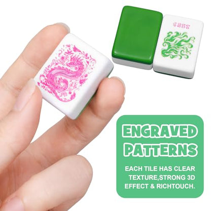 Ceenna American Mahjong Set with Carrying Bag,American,Green - color: Green