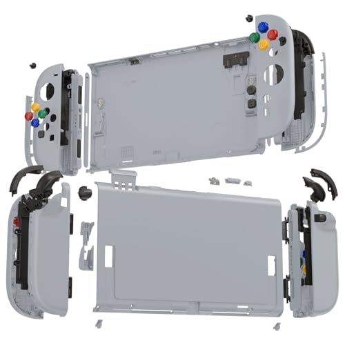 eXtremeRate DIY Replacement Shell Buttons for Nintendo Switch 2, Custom Full Set Rear Back Plate Controller Housing with Button for Switch 2 Console & Joycon 2 - Deluxe Version - New Hope Gray - color: New Hope Gray