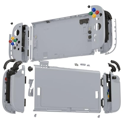 eXtremeRate DIY Replacement Shell Buttons for Nintendo Switch 2, Custom Full Set Rear Back Plate Controller Housing with Button for Switch 2 Console & Joycon 2 - Deluxe Version - New Hope Gray - color: New Hope Gray