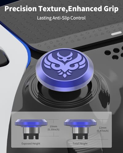 KD.FLY Metal Thumbsticks & Back Paddles for PS5 Edge Controller Joystick Replacement, Custom Analog Thumb Sticks Caps for PS5 Dual Sense Edge Stick Module, 2 Joystick, 4 Back Buttons, Owl - color: Owl