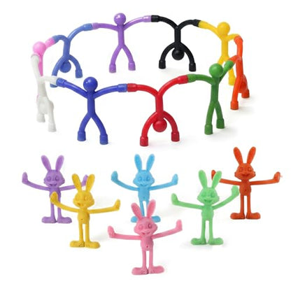 MAGMEN Complete Travel & Quiet Time Set - 16pc Magnetic Fidget Bundle (10 Classic Figures + 6 Bunnies) - Airplane & Road Trip Toys for Kids - Sensory STEM Activity in Storage Tins