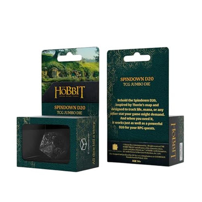 The Hobbit Jumbo Spindown D20 Umbral Die by Q-Workshop | Large Middle-Earth Inspired Life Counter, Premium Engraved Map Design | Easy-Read Numbers | Durable Gaming Dice for TCGs, RPGs & Tabletop Play | Large Middle-Earth Inspired Life Counter, Premium Eng