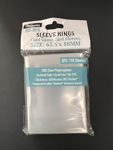 Sleeve Kings Card Sleeves 63.5x88mm Standard Size, 60 Micron, 4-Pack, 440ct | Crystal Clear Protection, Acid-Free & PVC-Free, Compatible with Magic: The Gathering, Terraforming Mars & More - size: 63.5 x 88 mm (4x110 Pack, 440 Sleeves), style: Card Game