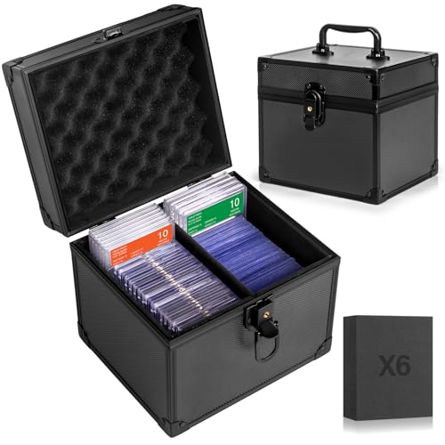 Graded Card Storage Box, Top Loaders Case, Sports Trading Box, Slab PSA MTG CSG BGS SGC Magnetic Holder, Waterproof Carrying Case, Collector Storage Boxes - size: Medium