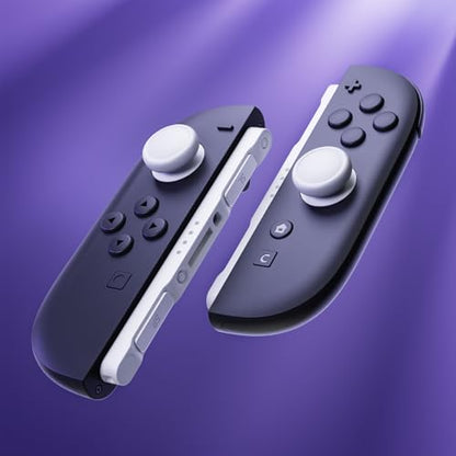 eXtremeRate Replacement 3D Joystick & Thumb Grips & Side Rail Shell Buttons for Nintendo Switch 2 JoyCon, Console Rail Stickers Controller Left Right Analog Stick Thumbsticks Caps for Switch 2 - White - color: White