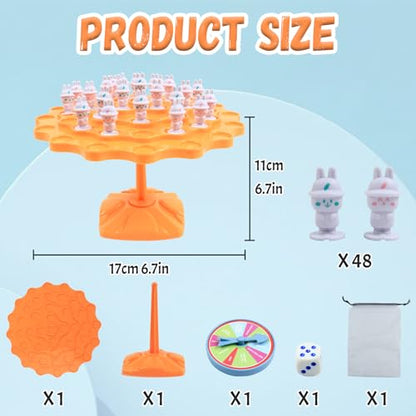 kykake Rabbit Balance Game Toys, Balance Game Tree Two-Player Parent-Child Interactive Family Tabletop Puzzle Montessori Toy,Rabbit Board for Kids and Adults (Rabbit) - style: rabbit