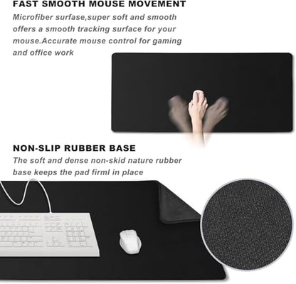 Large Mouse Pad Desk Mat Large Office Desk Pad with Stitched Edges, Gray | 31.5" x 15.7" Mousepad Non-Slip Waterproof Rubber Base PC Laptop Home Office Accessories - color: Gray, size: 31.5" x 15.7"
