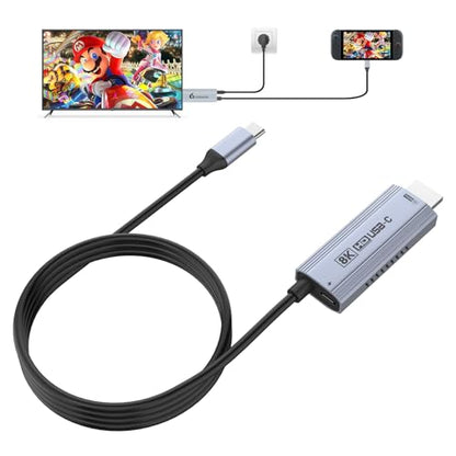 Guermok USB-C to HDMI Cable, 67in – HDR & ALLM, 8K@60Hz / 4K@144Hz, PD100W, USB-C Video Output for Switch 2 Dock, Capture Cards, TVs, Handheld Consoles (Silver)