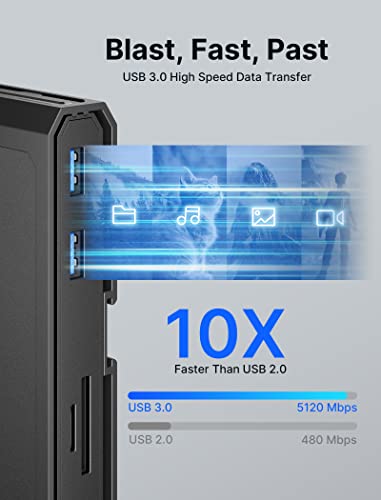 JSAUX 11 in 1 USB C Docking Station for Handheld Gaming, 8K HDMI and DisplayPort, 100W PD Pass Through, Gigabit Ethernet, USB C Data, 3 USB A, SD TF, 3.5mm Audio, Steam Deck, ROG Ally, MacBook-HB1101